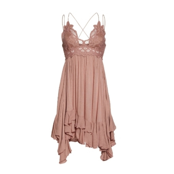 FREE PEOPLE Summer Antique Rose Crochet & Lace Bodice Party Dress - Picture 4 of 7